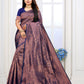 Vedant Vastram Litchi Silk Designer Banarasi Saree - Navy | Swadesiicart