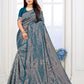 Vedant Vastram Litchi Silk Designer Banarasi Saree - Rama | Swadesiicart