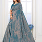 Vedant Vastram Litchi Silk Designer Banarasi Saree - Rama | Swadesiicart