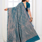 Vedant Vastram Litchi Silk Designer Banarasi Saree - Rama | Swadesiicart