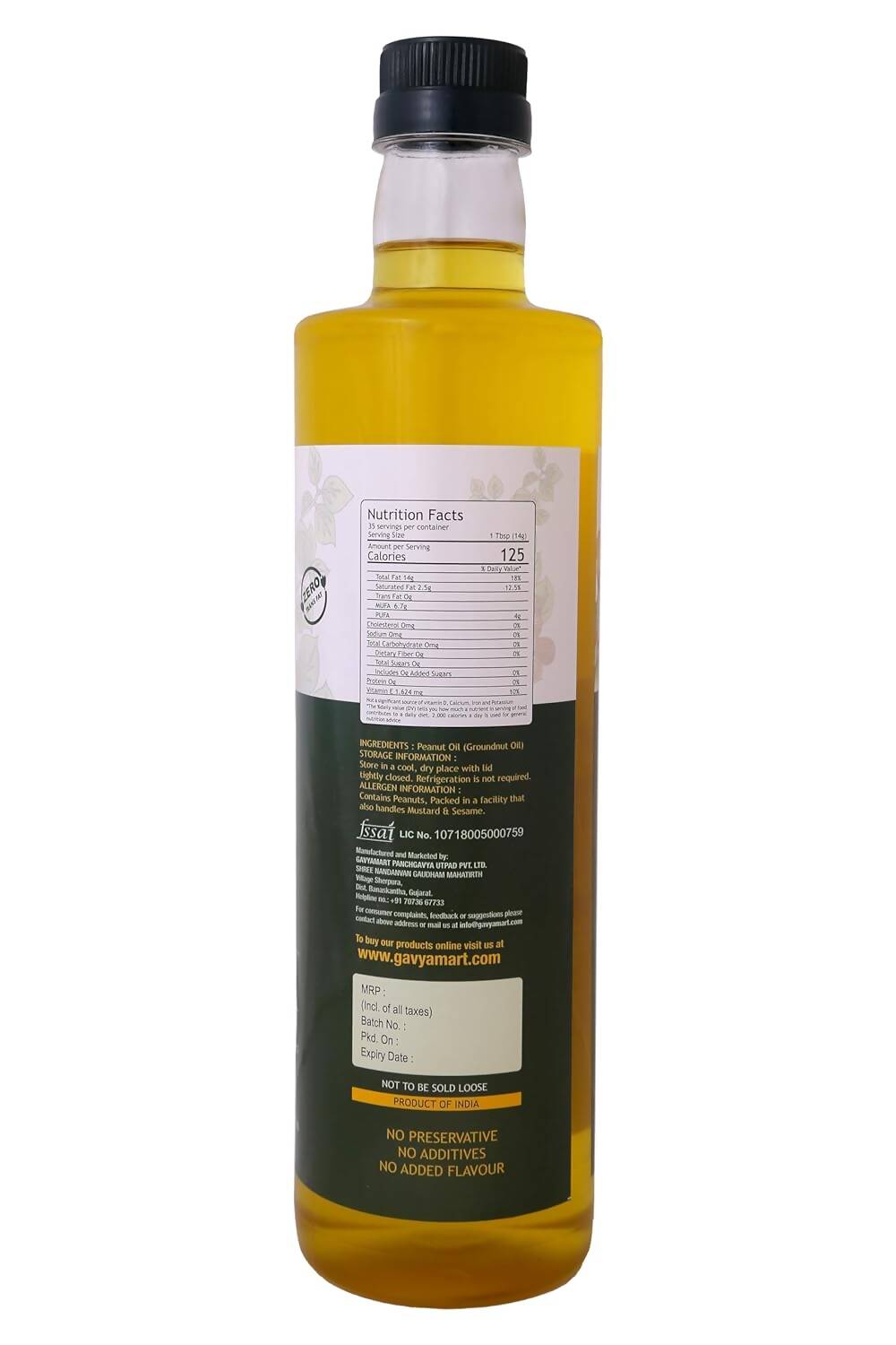Gavyamart Wood Pressed Groundnut Oil - Swadesiicart