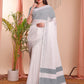 Shree Shyam Fashion The White Loom White Linen Cotton Saree