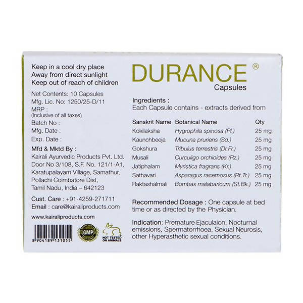 Kairali Ayurvedic Durance Capsules - Swadesiicart