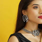 Mominos Fashion Silver color Necklace with Mirror work Mangalsutra - Swadesiicart