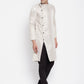 Even Apparels Beige Rayon Men's Sherwani Kurta With Asymetrical Cut | Swadesiicart