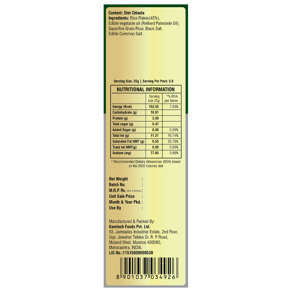 Girnar Chai Nashta - Diet Chiwda | Swadesiicart