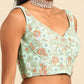 House of Panchhi Sea Green Net Sequins and Zarkan embroidery Lehenga choli & Dupatta | Swadesiicart
