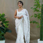 Vamsee Amisha White Organza Saree - Swadesiicart