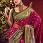 Vishnu Weaves Women's Wine Paithani Silk Saree with Blouse - Swadesiicart