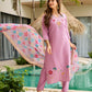 The52 Lavender Women's Gorgeous Embroidered work Viscose Gadhwal Fabric Straight Kurta, Pant and Dupatta Set - Swadesiicart