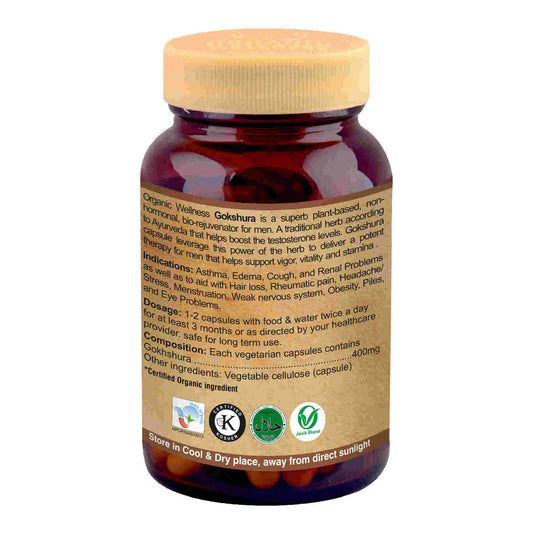 Organic Wellness Gokhshura Vegetarian Capsules - Swadesiicart