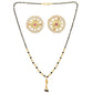 AanyaCentric Gold-Polished Short Mangalsutra Set with Earrings