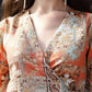Orange Rayon Paisley Printed Top with Matching Bottom - Eesha - Swadesiicart