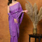 Very Much Indian Handblock Printed Cotton Saree With Natural Dyes - Purple | Swadesiicart