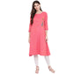 NOZ2TOZ Women's Light Pink A-Line Kurta- (1pc set) - Noz2Toz