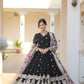 Jyoti Fashion Women's Black Faux Georgette Sequins Zari Embroideredy Anarkali Dress with Dupatta | Swadesiicart