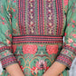 Partywear Designer parrot Dola Silk Anarkali suit with Dupatta - Suzen - Swadesiicart