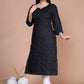 Miravan Women's Black Embroidered And Mirror Work Pakistani Straight Kurti - Swadesiicart