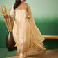 Light Orange Georgette Handwork Unstitched Dress Material - Hanika | Swadesiicart