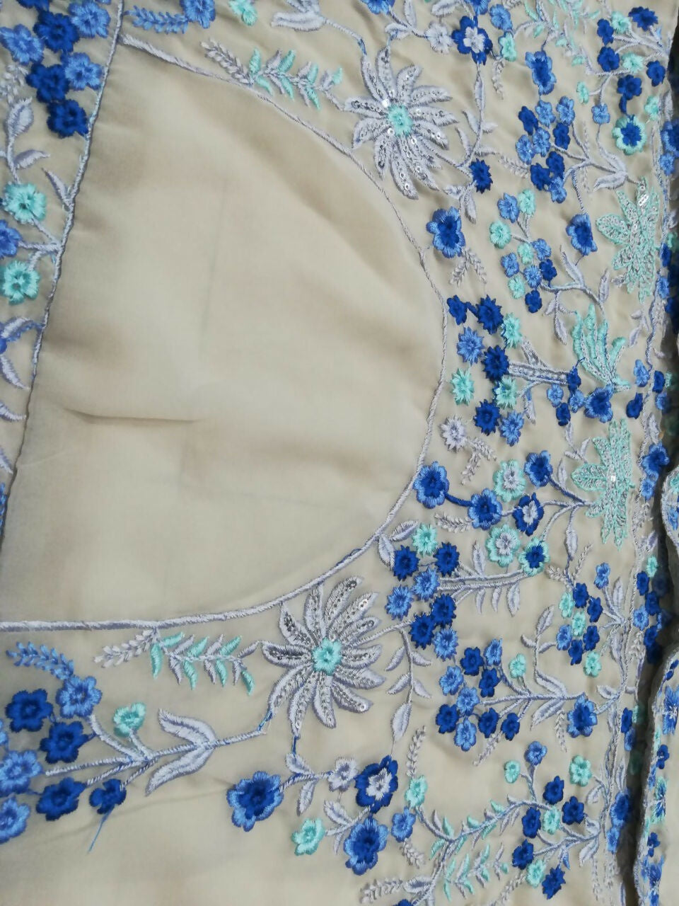 Jyoti Fashion Premium Sky Blue Faux Georgette 3MM Sequins with Thread & Jari Embroidery Lehenga Choli with Dupatta | Swadesiicart