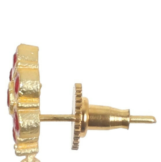 Joban Fashion Women Matte Gold Brass Earrings | Swadesiicart