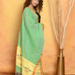 Very Much Indian Handloom Pure Cotton Paithani Dupatta - Green | Swadesiicart