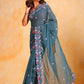 Vamsee Priya Blue Georgette Silk Saree - Swadesiicart