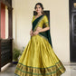 Lorenvalley Parrotgreen Cotton Silk Weaving Work With Paithani Concept Lehenga Choli | Swadesiicart