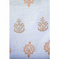 A R Silk Women's Gold Flowers Print Silk White Dupattas and Chunnis