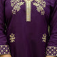 The52 Wine Women's Beautiful Viscose Chanderi Fabric Thread Work Straight Kurta Pant and Dupatta Set - Swadesiicart