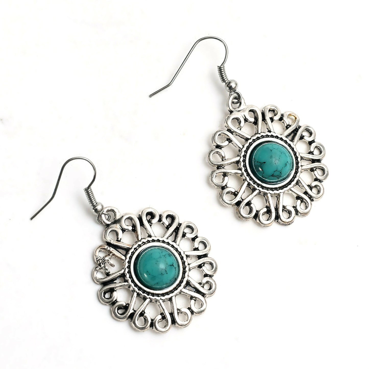 Mominos Fashion Johar Kamal Oxidised Silver-Plated Stone Work Necklace Handicraft | Swadesiicart