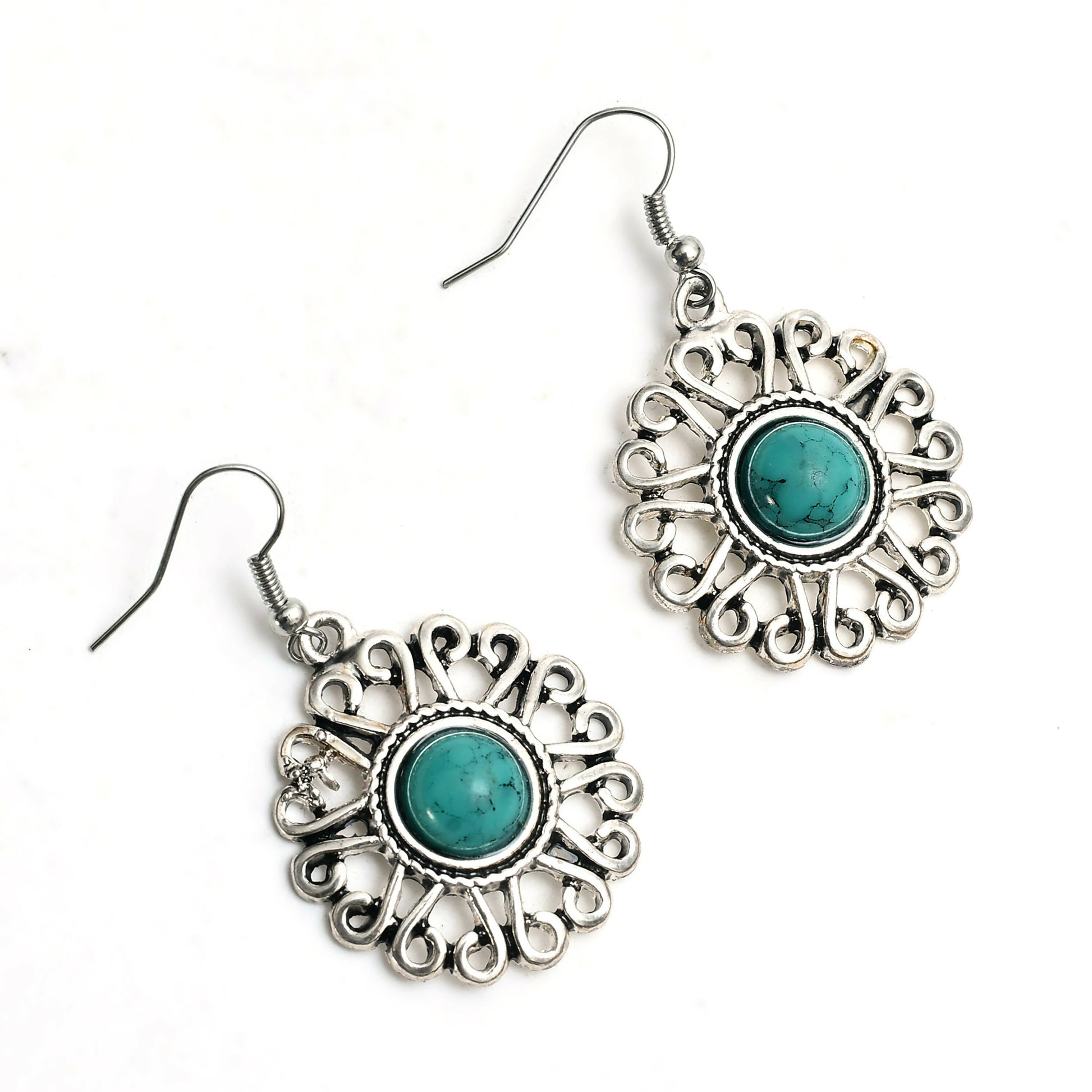 Mominos Fashion Johar Kamal Oxidised Silver-Plated Stone Work Necklace Handicraft | Swadesiicart