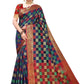 Vamika Banarasi Jaquard Navy Blue Designer Weaving Saree | Swadesiicart