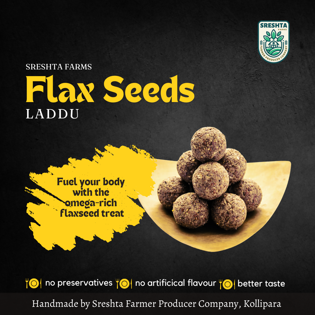 Sreshta Farms Organic Flax Seed (Avisa) Laddu | Swadesiicart