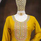 Anaita Yellow Heavy Chinon Stitched Suit with Embroidery & Sequence Work