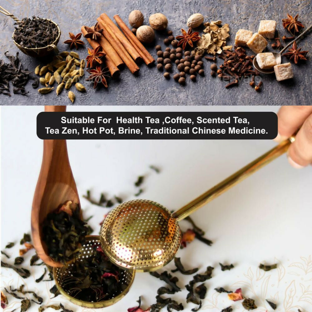 Shuddh Natural Royal Brass Strainer - Loose Leaf Tea | Swadesiicart