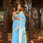 Very Much Indian Handloom Pure Cotton Paithani Peacock Pallu-Sky Blue | Swadesiicart