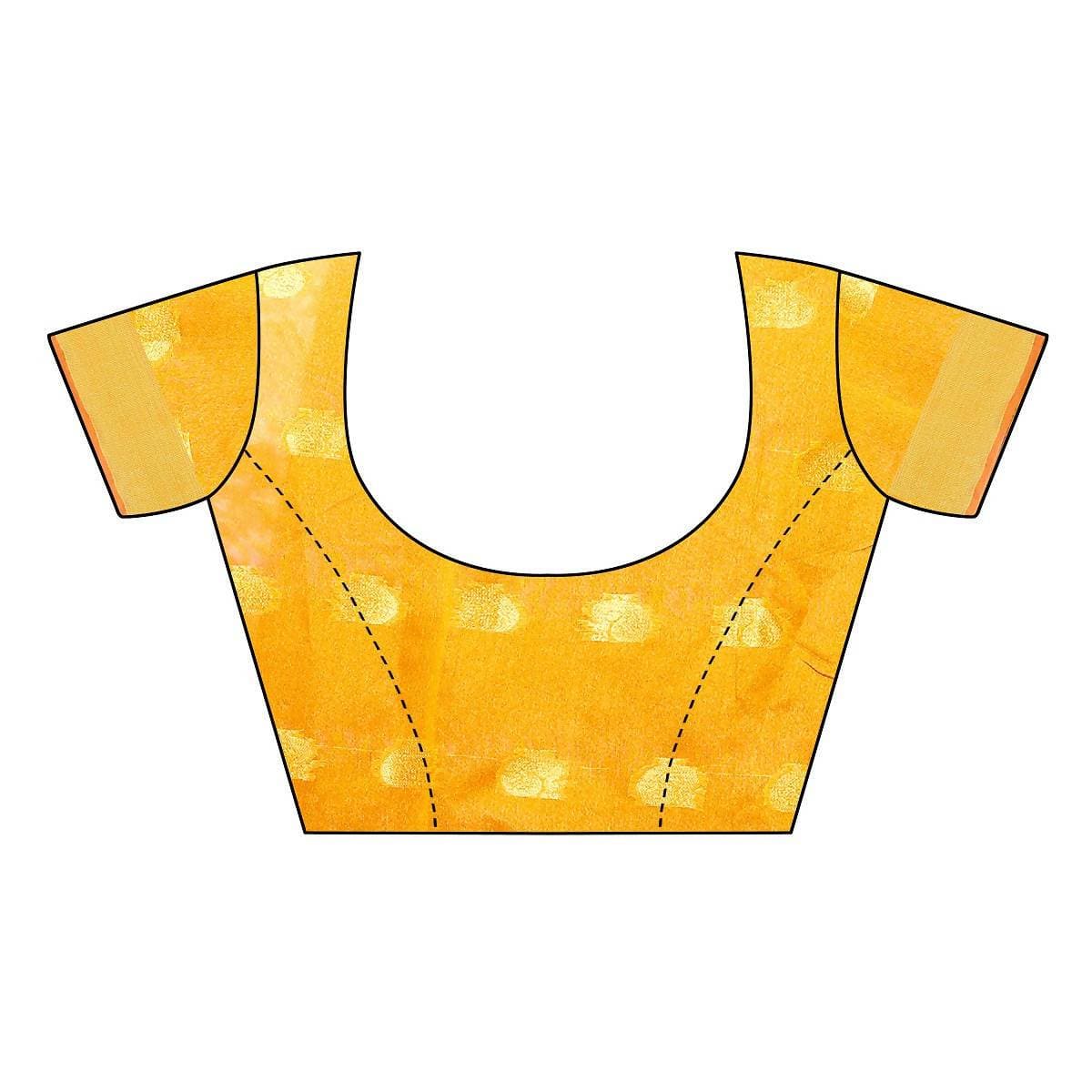 Vamika Banarasi Jacquard Weaving Yellow Saree | Swadesiicart