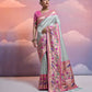 Vishnu Weaves Women's Sea-Green Paithani Silk Zari Woven Saree with Blouse - Swadesiicart