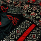 Black Silk Blend Ethnic Motifs Saree with Unstitched Blouse - A2M