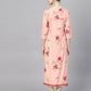 Ahalyaa Peach Crepe Digital Print Kurta | Swadesiicart