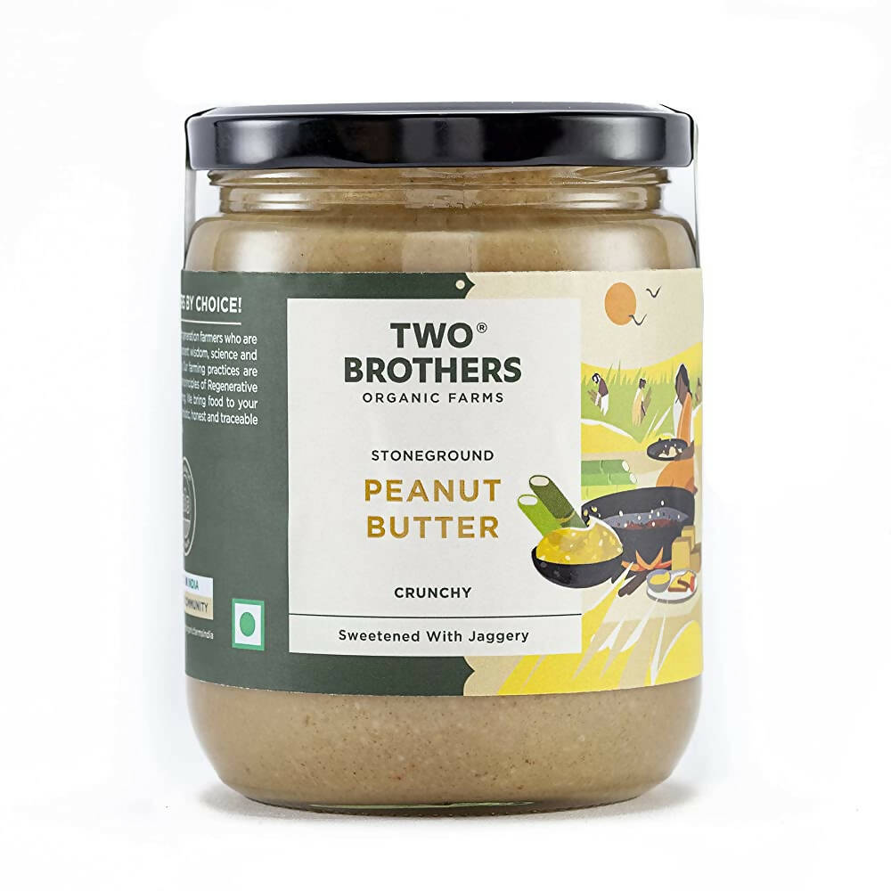 Two Brothers Organic Farms Peanut Butter Crunchy| Sweetened with Jaggery - Swadesiicart