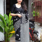 Black Silk Blend Ethnic Motifs Saree with Unstitched Blouse - Hiral Fashion | Swadesiicart