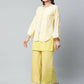 Ahalyaa Womens Yellow Crepe Printed Top Palazzo Set | Swadesiicart