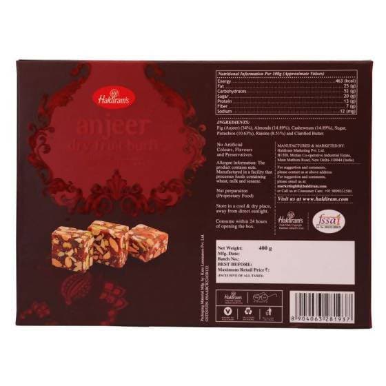 Haldiram's Anjeer Dry Fruit Burfi | Swadesiicart