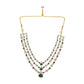 Nuyug 18K Gold Plated Emerald Elysian Layered Necklace Set | Swadesiicart