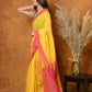 Very Much Indian Handloom Pure Cotton Saree With Sleek Border - Yellow | Swadesiicart