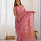 Vamsee Padma Pink Crunchy Satin Saree - Swadesiicart