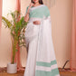Shree Shyam Fashion The White Loom White Linen Cotton Saree
