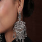 Mominos Fashion Joharkamal Silver-Plated Peacock Design Drop Earrings For Women - Swadesiicart